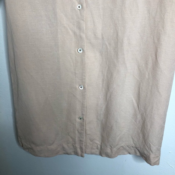 LEO&SAGE Blush Linen Blend Botton Down Shirt Dress Size M - Picture 15 of 16